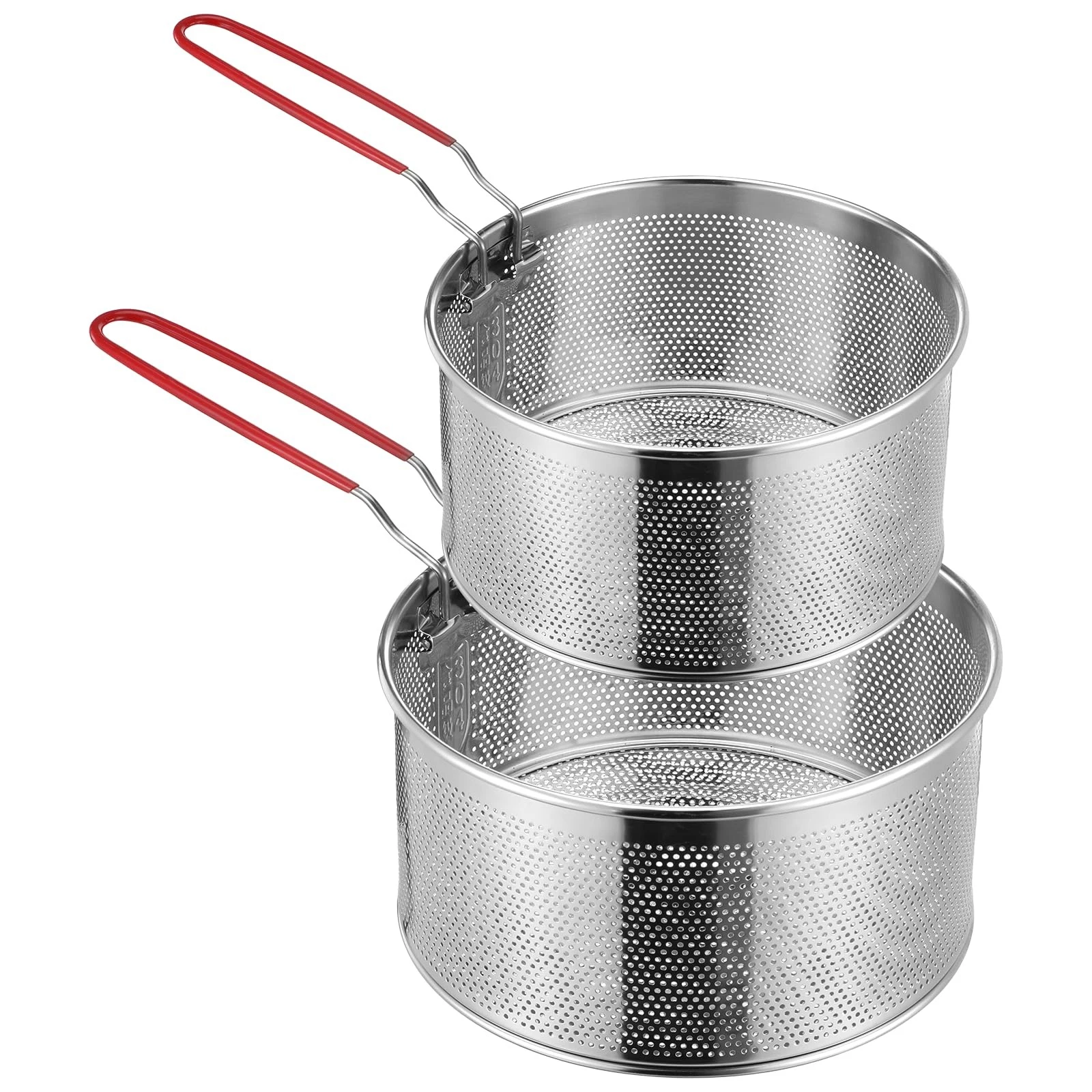 2 Packs Pasta Strainer with Removable Handle Stainless Steel Spaghetti Noodle...