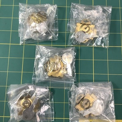 LOT OF 5 Mailbox Locks Flat Key-  2 Keys Per Lock New Old Style NOS
