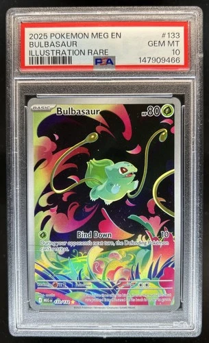 2025 Pokemon Mega Evolution Bulbasaur Illustration Rare #133/132 PSA 10 GEM MINT