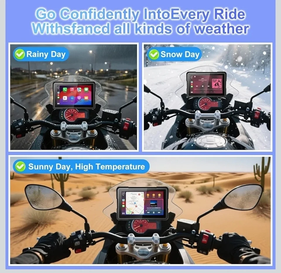 BM700 for BMW Motorcycle CarPlay & Android Auto 7" IP67 Waterproof GPS Nav - Image 4 of 4