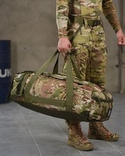 Tactical military transport bag trunk with handles 100 liters Multicam army     