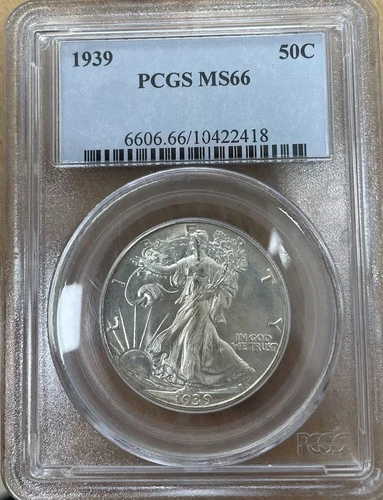 New Listing1939 Walking Liberty Half Dollar PCGS MS66