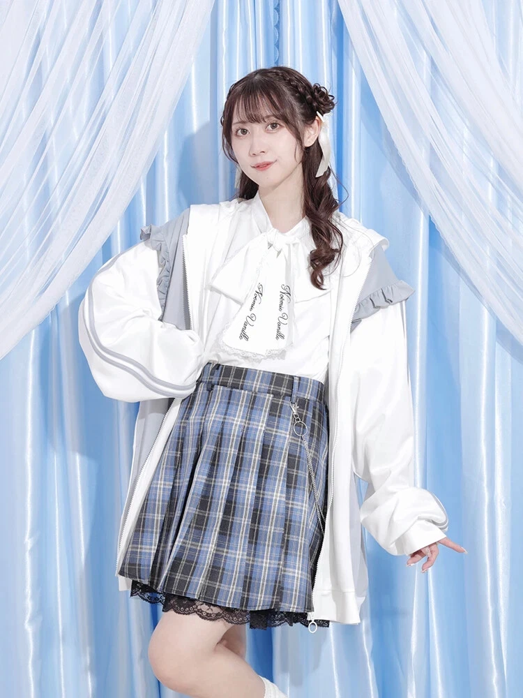 OFF WHITE Felpa con cappuccio Sanrio Cinnamoroll Jersey Ruffle con orecchio spento bianco Giappone cosplay limitato