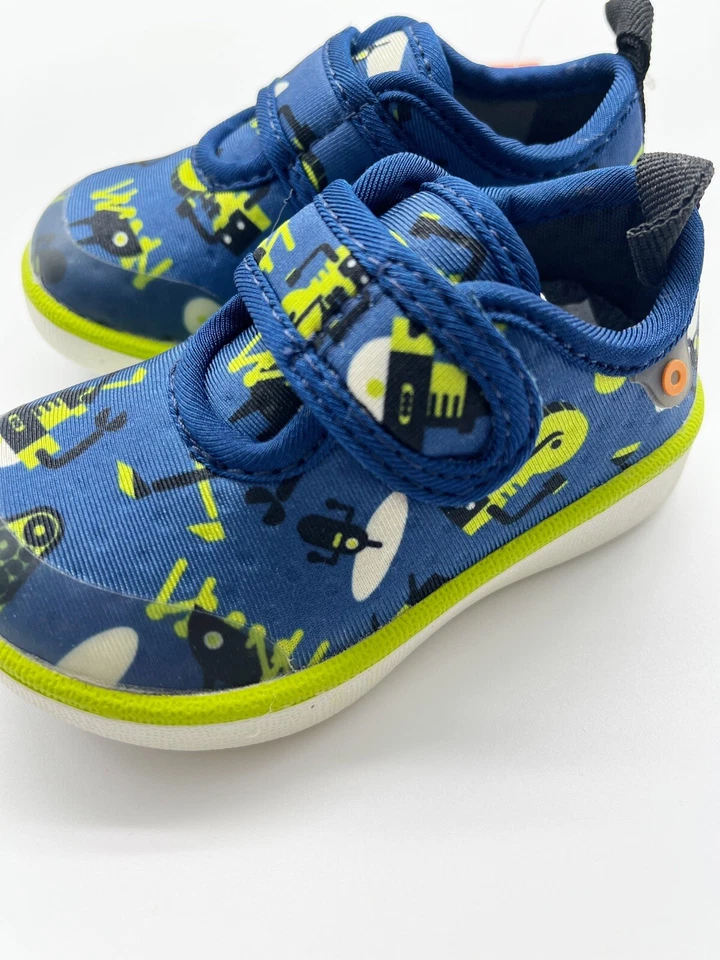 Zapatillas sin cordones Bogs Kicker azul marino con estampado de robot sin corbata talla 4 NUEVAS Foto 4 de 4