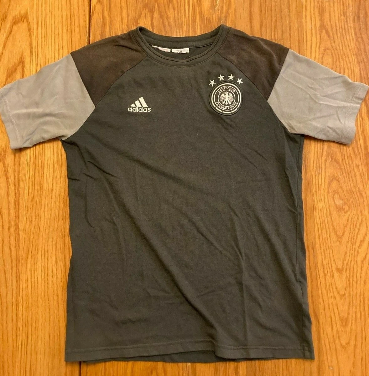 Adidas Deutscher Fussball Bund Jersey T Shirt Youth Grey eBay