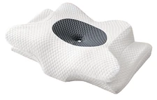 Emircey Contour Cervical Memory Foam Pillow Standard White with Gray NEW