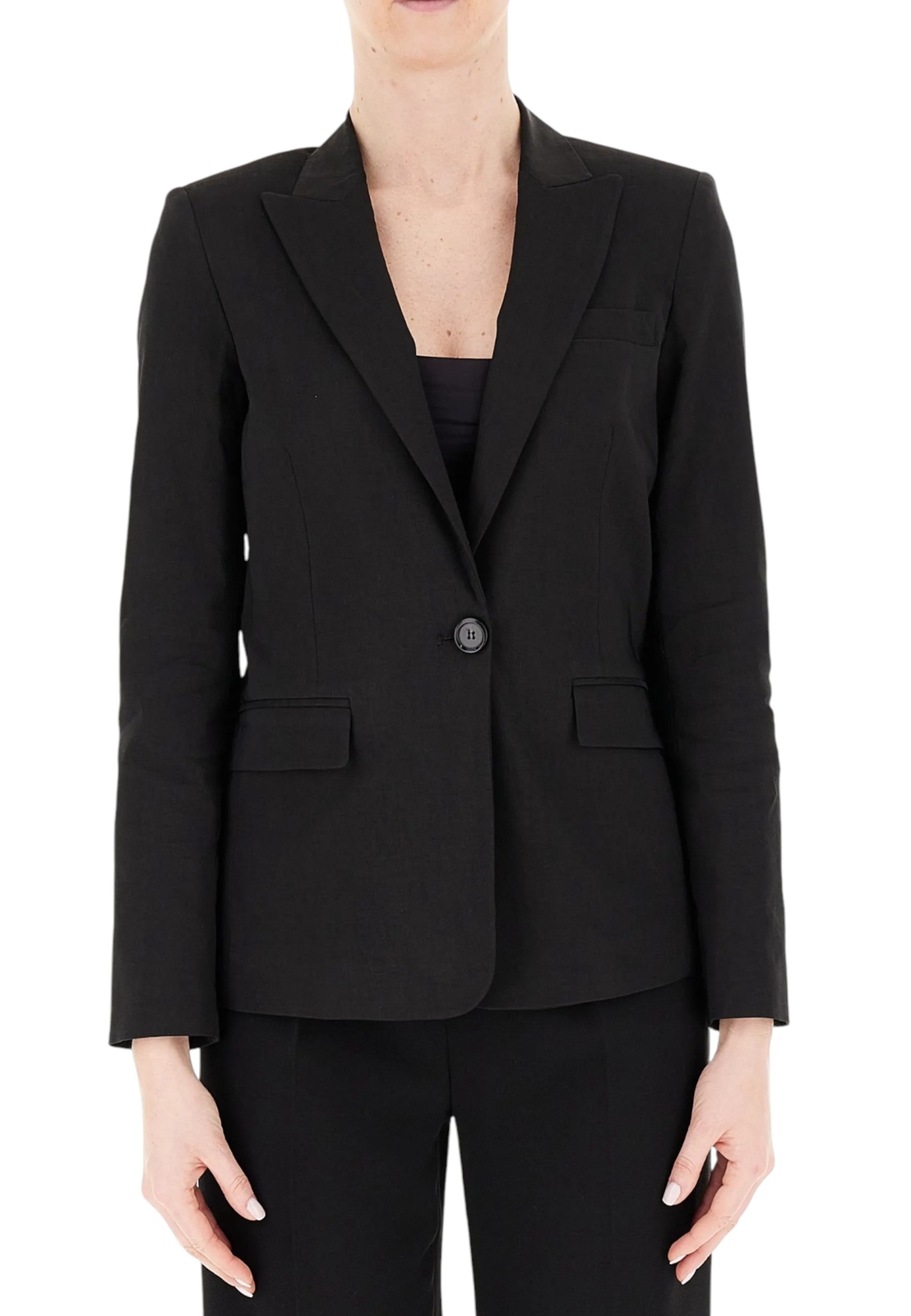 "NWT PINKO \"BALANCED\"BLAZER JACKET 105057 A0IMZ99 BLACK"
