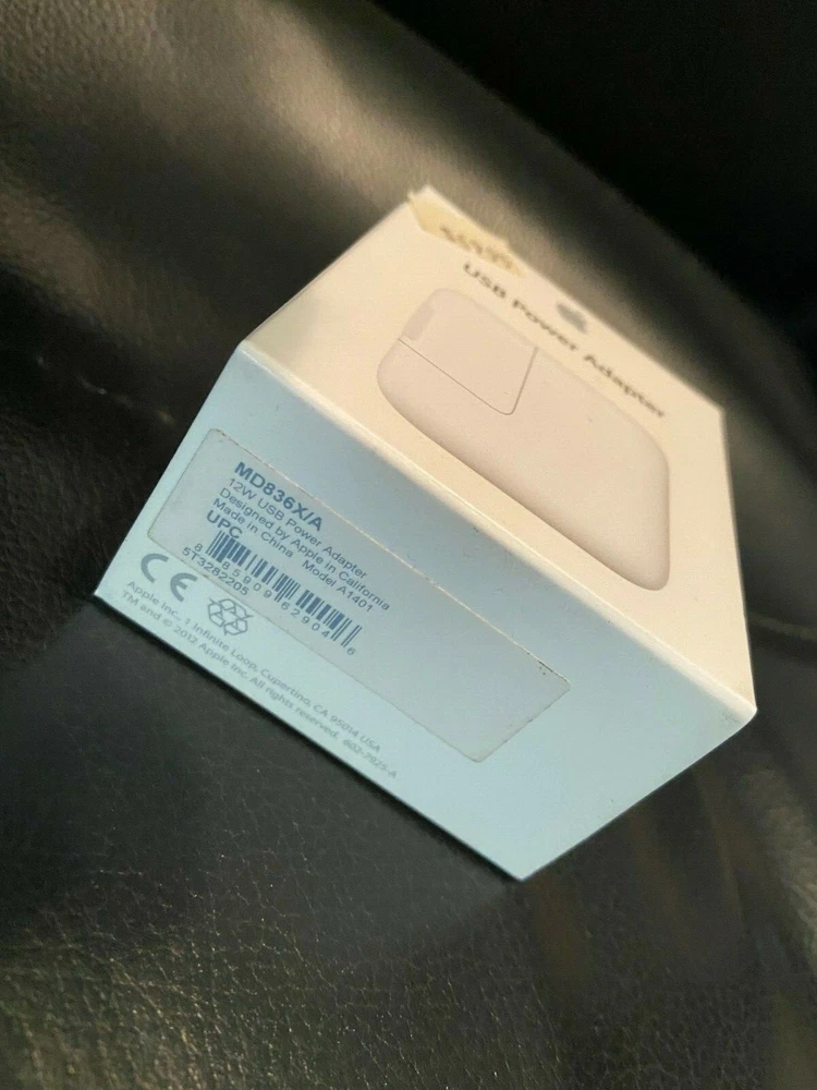 Apple 12W USB Hub Head Power Adapter White for iPhone, iPad, Watch MD836X/A BNIB