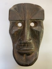 SCULTURA IN LEGNO MASCHERA MAMUTHONES SARDEGNA MAMOIADA CARNEVALE ARTIGIANATO