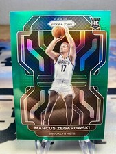 2021-22 Marcus Zegarowski Panini Prizm Green Prizm Rookie Card #300 Nets