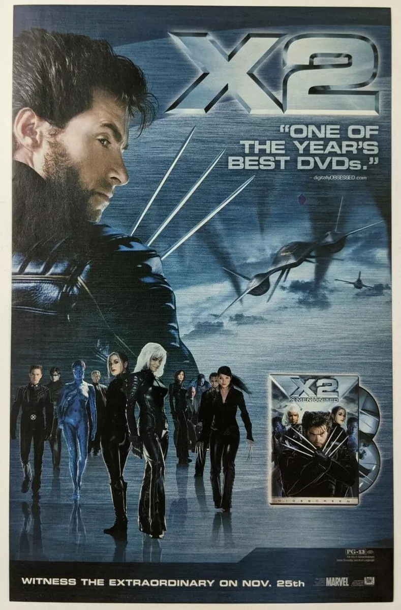 X2 X-Men United DVD Print Ad Movie Poster Art PROMO Original Hugh Jackman  Rogue | eBay