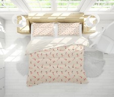 3D Girls Beach Pattern Pink Quilt Cover Set Duvet Cover Bedding Pillowcases