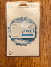 Nintendo Wii 2000 Points Card New Factory Sealed Old Stock Free Shipping