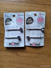 Scunci Real Style Bobby Pins Silver Color Cubic Zirconia Rhinestone 2 PC X 2 Pks