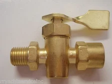 FUEL VALVE SHUT OFF FUEL TANK 1/4" PIPE MALE FEMALE THREAD 20721 INLINE BRASS