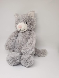 Détails Sur Jellycat Doudou Peluche Chat Gris Beige Blanc Chaton Soppy Kitty Neuf