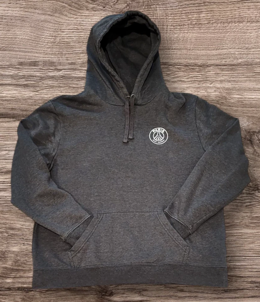 Sudadera con Capucha Paris Saint Germain PSG Para Hombre XL Gris Fanáticos Fútbol Fútbol Foto 2 de 4