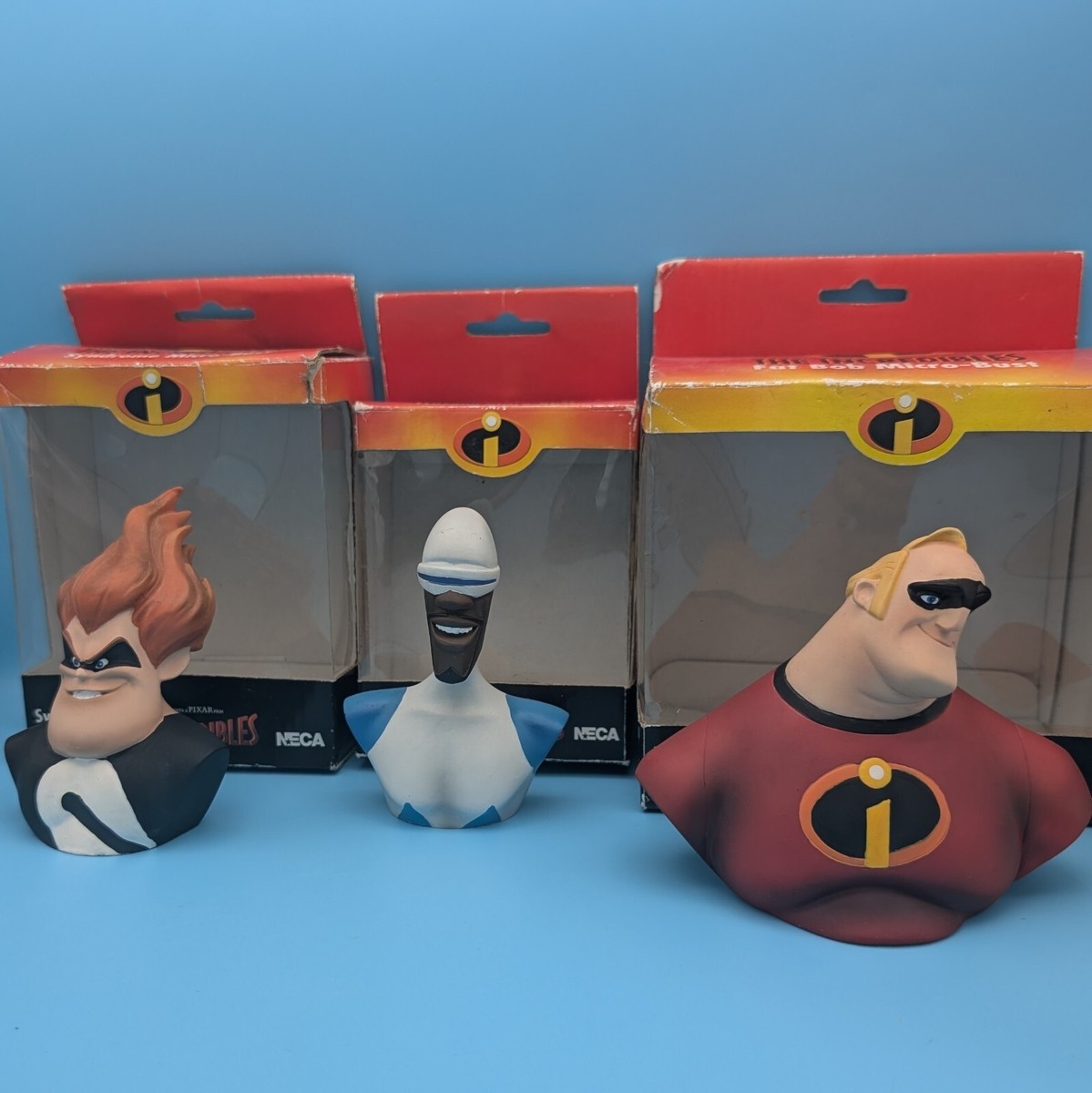 Disney The Incredibles 3 NECA Micro-Busts Bundle Frozone, Fat Bob