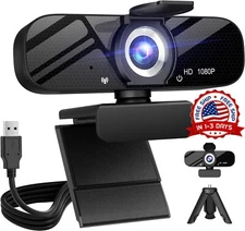 Cámara web HD para PC con micrófono y cámara web con de privacidad