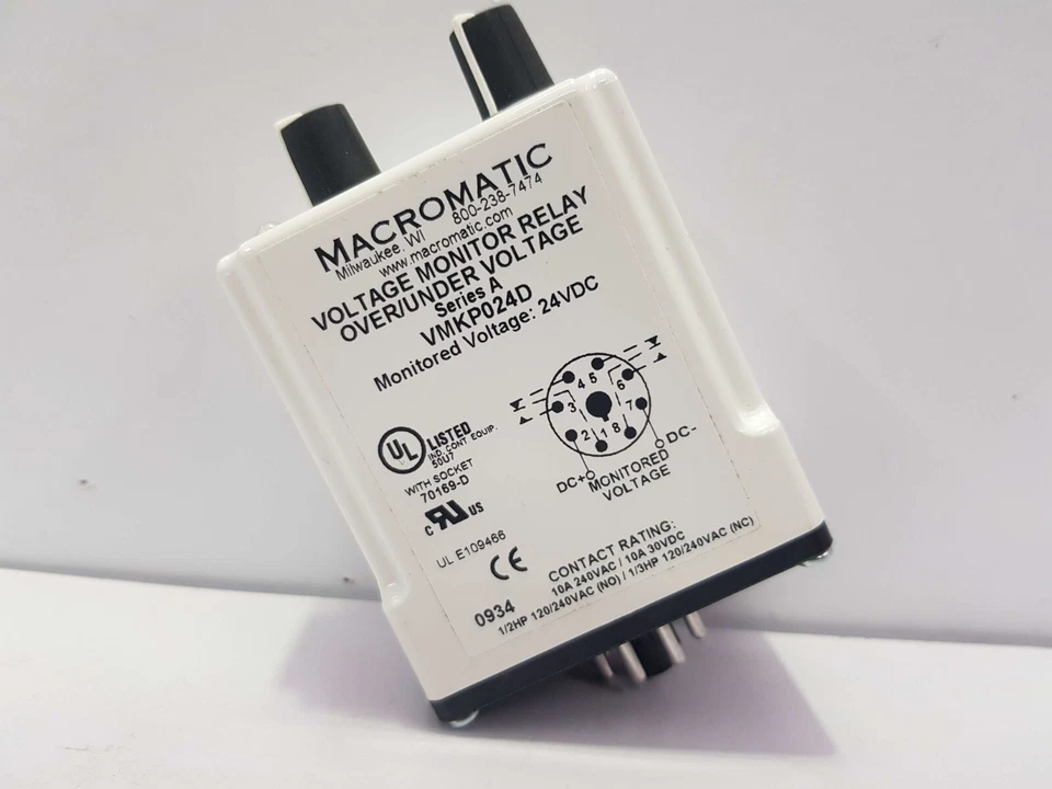 MACROMATIC VMKP024D VOLTAGE MONITOR RELAY OVER/UNDER VOLTAGE SERIES A - Image 3 of 4