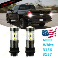 2x 3157 White Led Backup Tail Reverse Light Bulbs For Gmc Sierra 1500 1999-2013