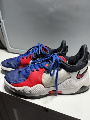 Nike PG 5 Paul George Blue Red White Basketball Shoes Men 9.5 CW3143-101 Sneaker Nike Paul George PG 5 USA Olympic Red White Blue CW3143-101  main image 3
