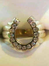 2.00Ct Round Lab Created Horseshoe Engagement Ring 14K Yellow Gold Finish