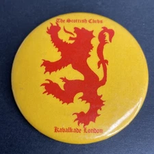 Vintage 1980s Scottish Club Kavalkade London  Armouries Pinback Button RARE!