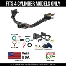 For 14-15 Kia Sorento Trailer Hitch w/ 7 Pin Wiring Fit 4 Cyl. Curt 6K 2" Tow