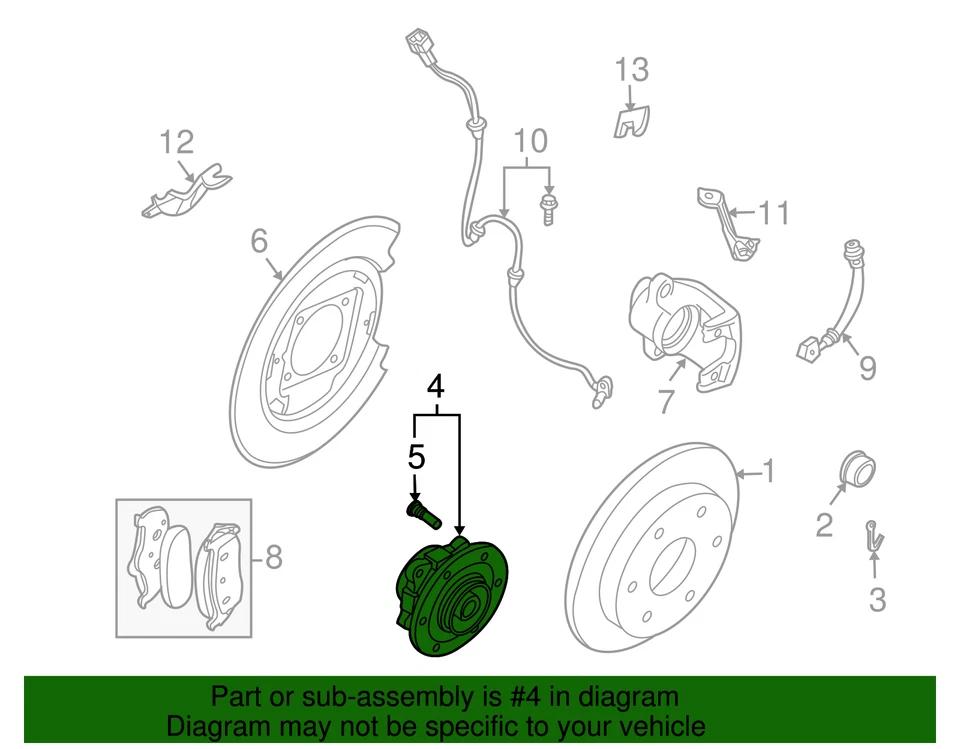 Conjunto de buje original Nissan 43202-7S000 Foto 3 de 4