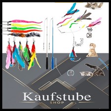 Katzenspielzeug Federn, Katzenangel, Teaser, interaktiv, Feder, Spielzeugset,...