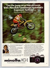 Minolta XG1 Action Photography Auto Exposure Camera Vintage 1980 Advertisement