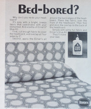 Vintage Retro 1970 Ad Bed Bored Use Elmer's Glue To Re-Do The Headboard