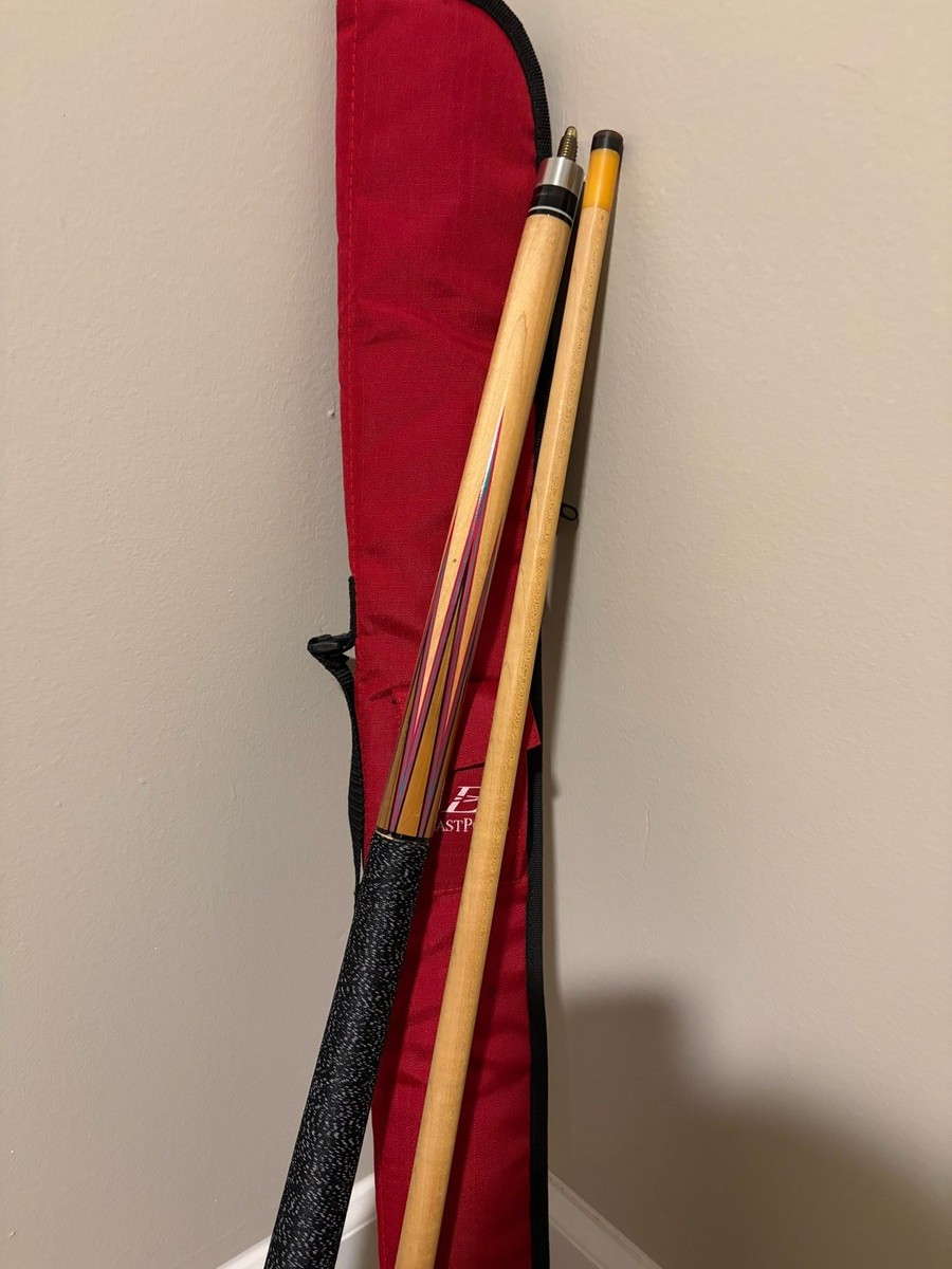 EASTPOINT Vintage Stripe Wooden Billiard 2 Piece Cue 19OZ w/ Soft