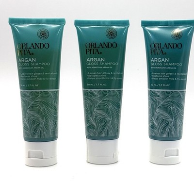 3 PCS Orlando Pita Argan Oil Glossing Shampoo Made With Moroccan Oil 1.7 Fl Oz