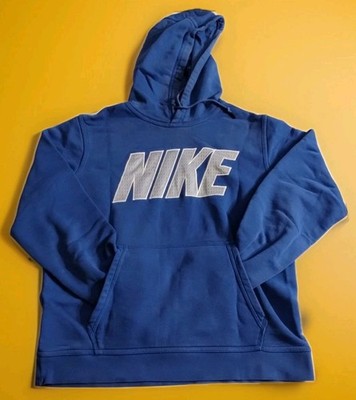 Nike Hoodie Mens M Blue Sweatshirt Spellout Vintage Style Skate Surf