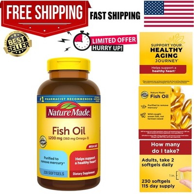 Fish Oil Omega 3 Supplements, 1200 mg Softgels, Omega 3 Fish Oil for Healthy ...
