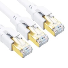 3 Pack Cat 8 Ethernet Cable 6ft Ultra High Speed 40Gbps 2000MHz SFTP White