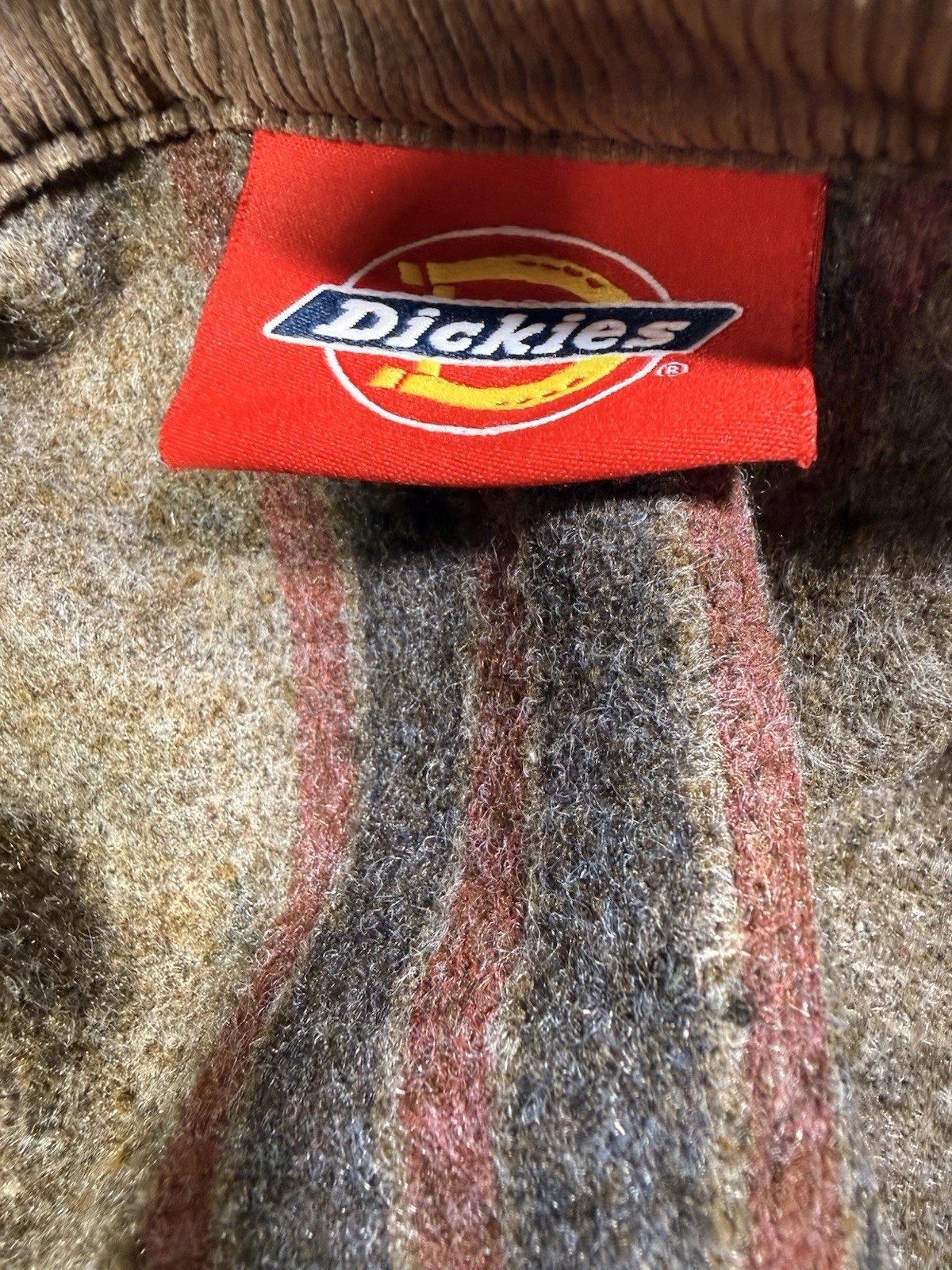 Dickies Detroit Style Work Jacket Brown Canvas Blanket Lined Est XL image 4