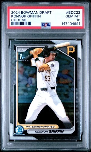 147404991 Konnor Griffin 2024 Bowman Draft #BDC-22 Chrome 1st RC PSA 10