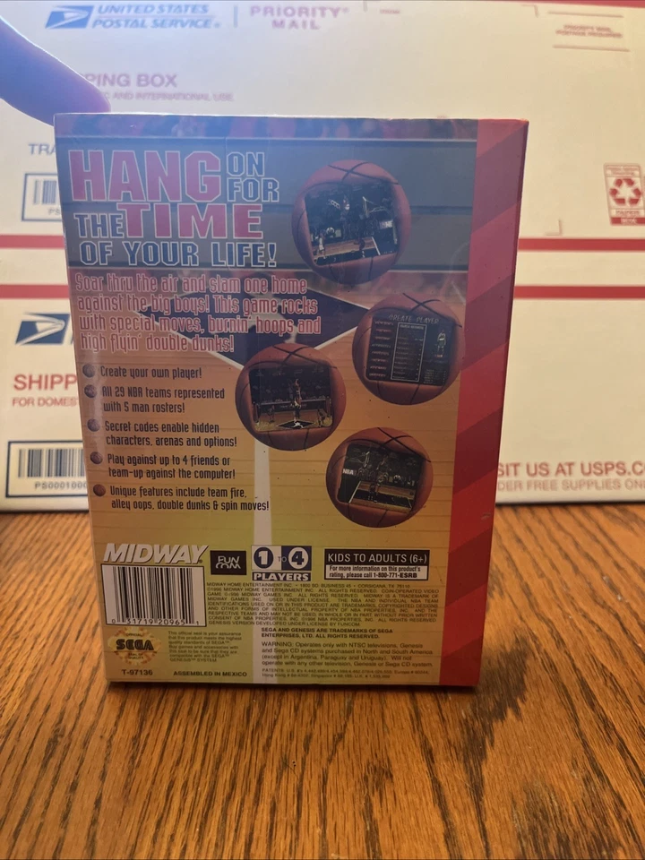 J4 NBA Hang Time (Sega Genesis, Midway 1996) SEALED In Box - Image 3 of 4