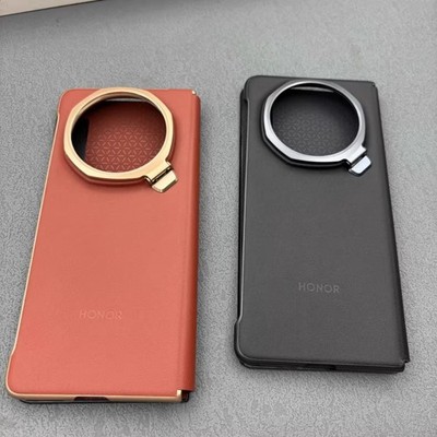 Original PU Magnetic Smart View W/Metal Lens Stand Flip Case For Honor Magic V5