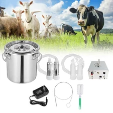 5L Electric Milking Machine Vacuum Impulse Pump Cow/Goat Milker Stainless steel