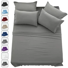 1800 Series 6 Piece Bed Sheet Set Soft Deep Pocket Twin King Queen Full Sheets