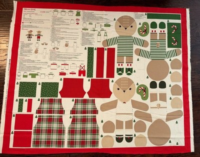 MODA Holiday Cheer 100% cotton fabric panel 36 x 44 Reindeer Stuffies 20979 11