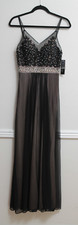 NWT's Betsy Adam Women's Rhinestone Embellished Evening Dress Lined Size 4