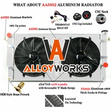 Aluminum Radiator Shroud Fan For 94-2002 Dodge Ram 2500 3500 5.9L 6.7L Diesel