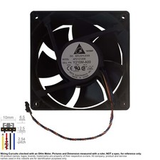 Fan Axial Muffin Cooling DC 12V 120mm 120x120x38 Delta AFC1212DE -8L10 3.0A