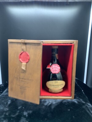 J.G. MONNET &CO. 4/5 QT COGNAC EMPTY BOTTLE IN Wooden Display Box  FRANCE