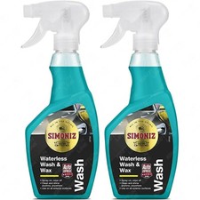 2 x Simoniz Waterless Car Wash & Wax Quick Spray Cleans Protects Shines 500ml